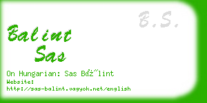 balint sas business card